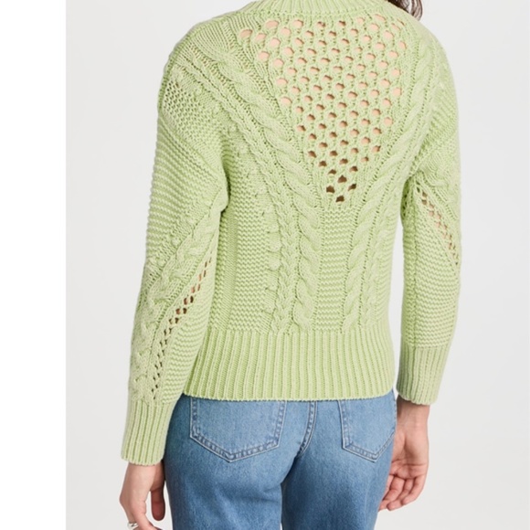 Veronica Beard Light Green Cable Knit Sweater - Picture 3 of 6